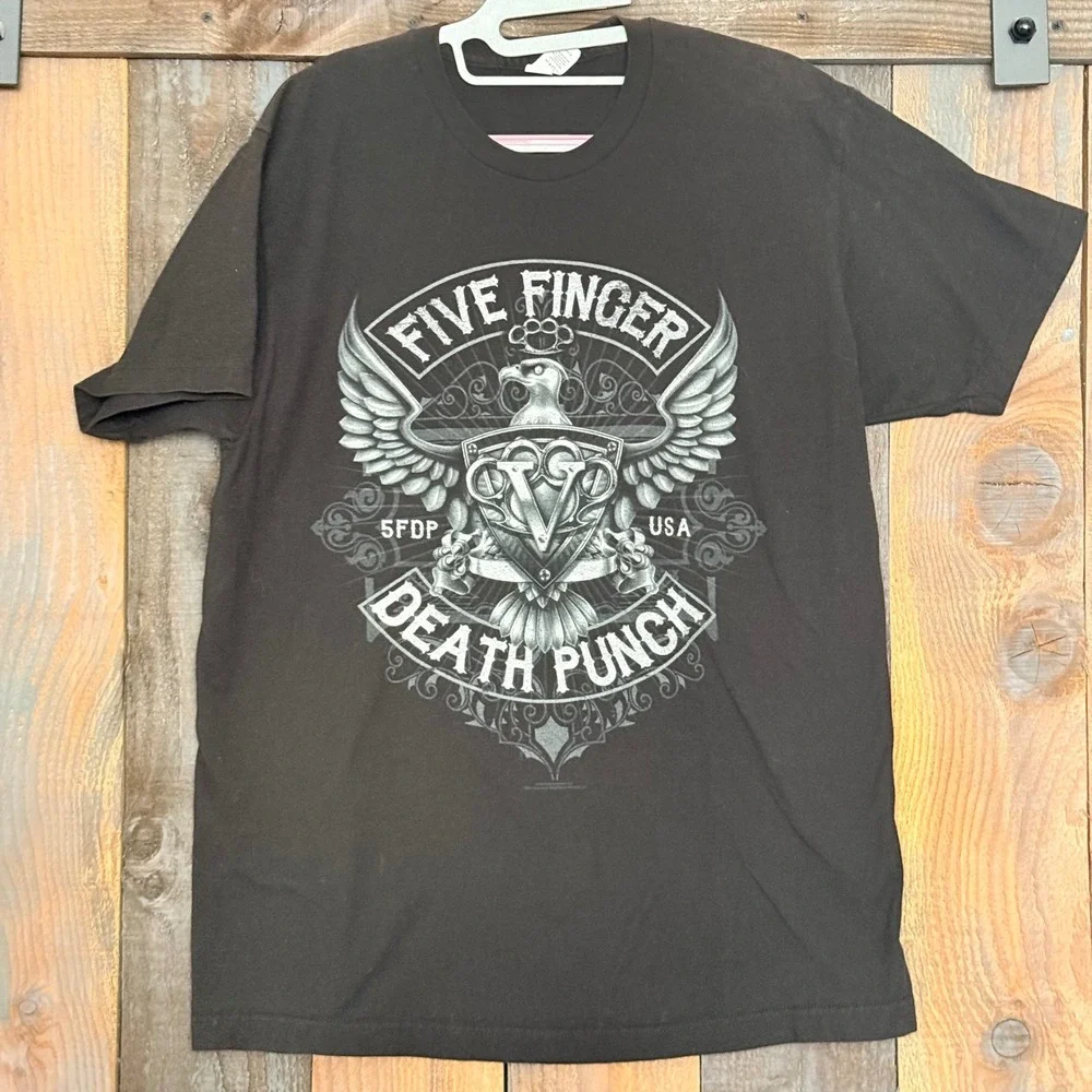 Five Finger‎ Death Punch 5FDP USA Eagle Band T-Shirt Black Tultex Size L